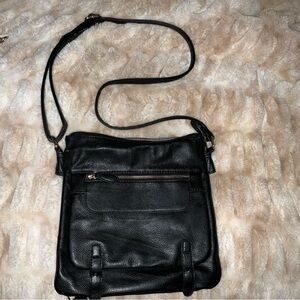 Black Leather Crossbody Bag